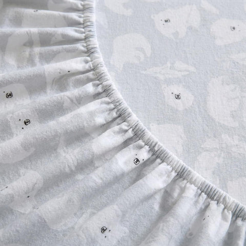 Eddie Bauer sheet on mattress showing depth and accurate size fit