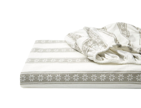 Eddie Bauer sheet set on mattress showing scale and fit for up to 18 inch height