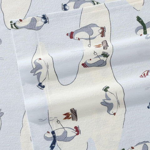Eddie Bauer skating penguin pattern detail highlighting playful design and style