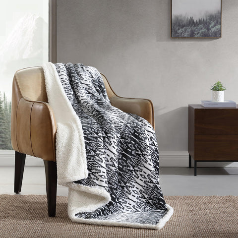 Eddie Bauer front view of throw showing smooth fleece and cozy look