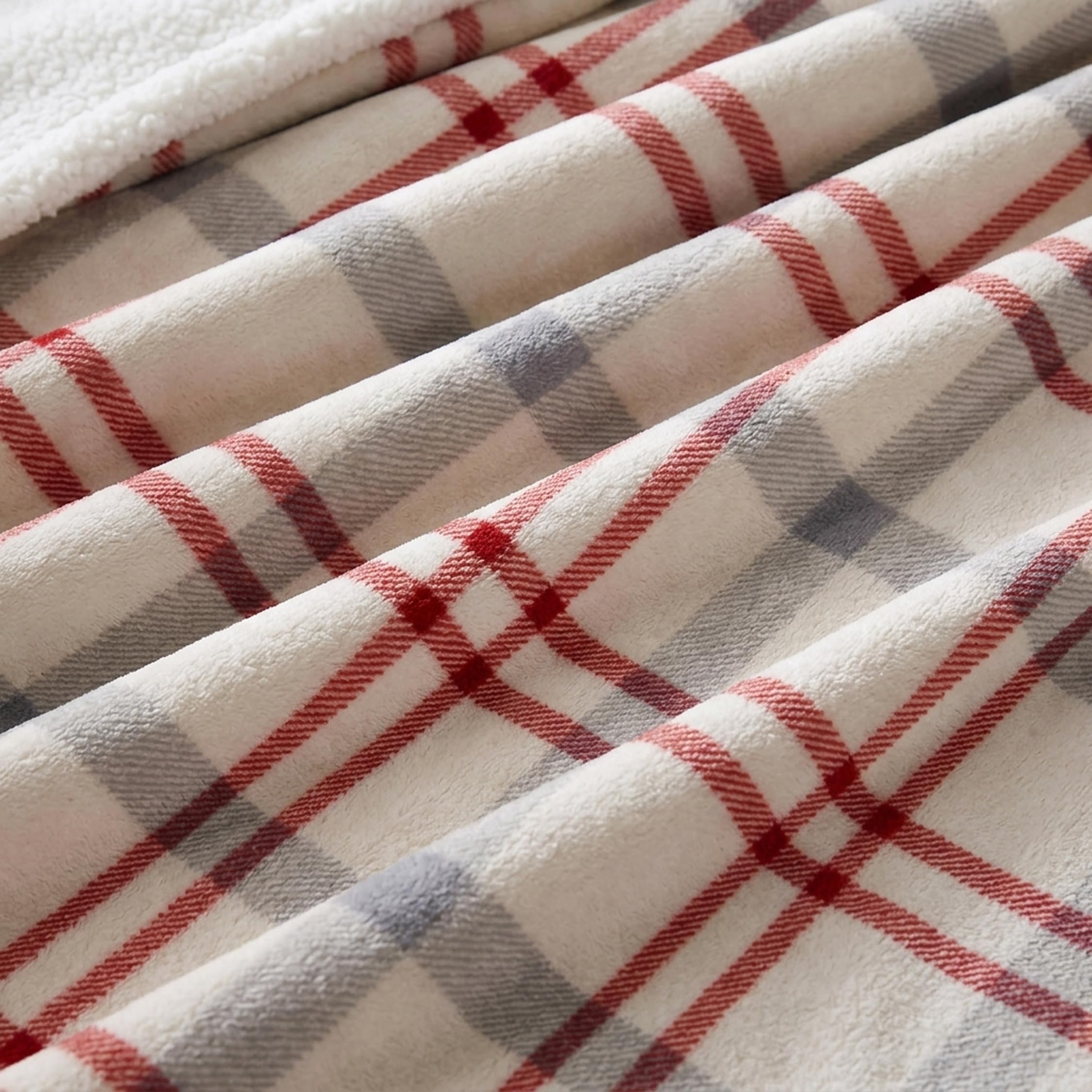 Eddie Bauer blanket on bed comparing size for full lap coverage