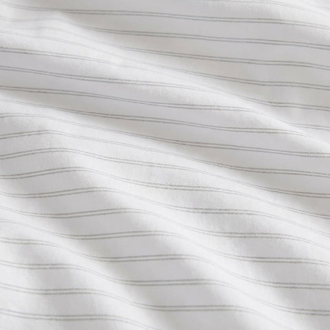 Eddie Bauer sheet set draped on a twin mattress to show scale and proper fitted coverage
