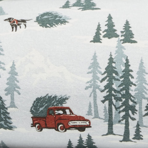 Eddie Bauer styled bedroom with the Tree Farm set creating warm, outdoorsy ambiance