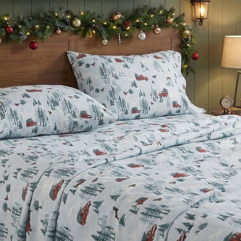 Eddie Bauer stacked pillowcases illustrating generous king size and comfort