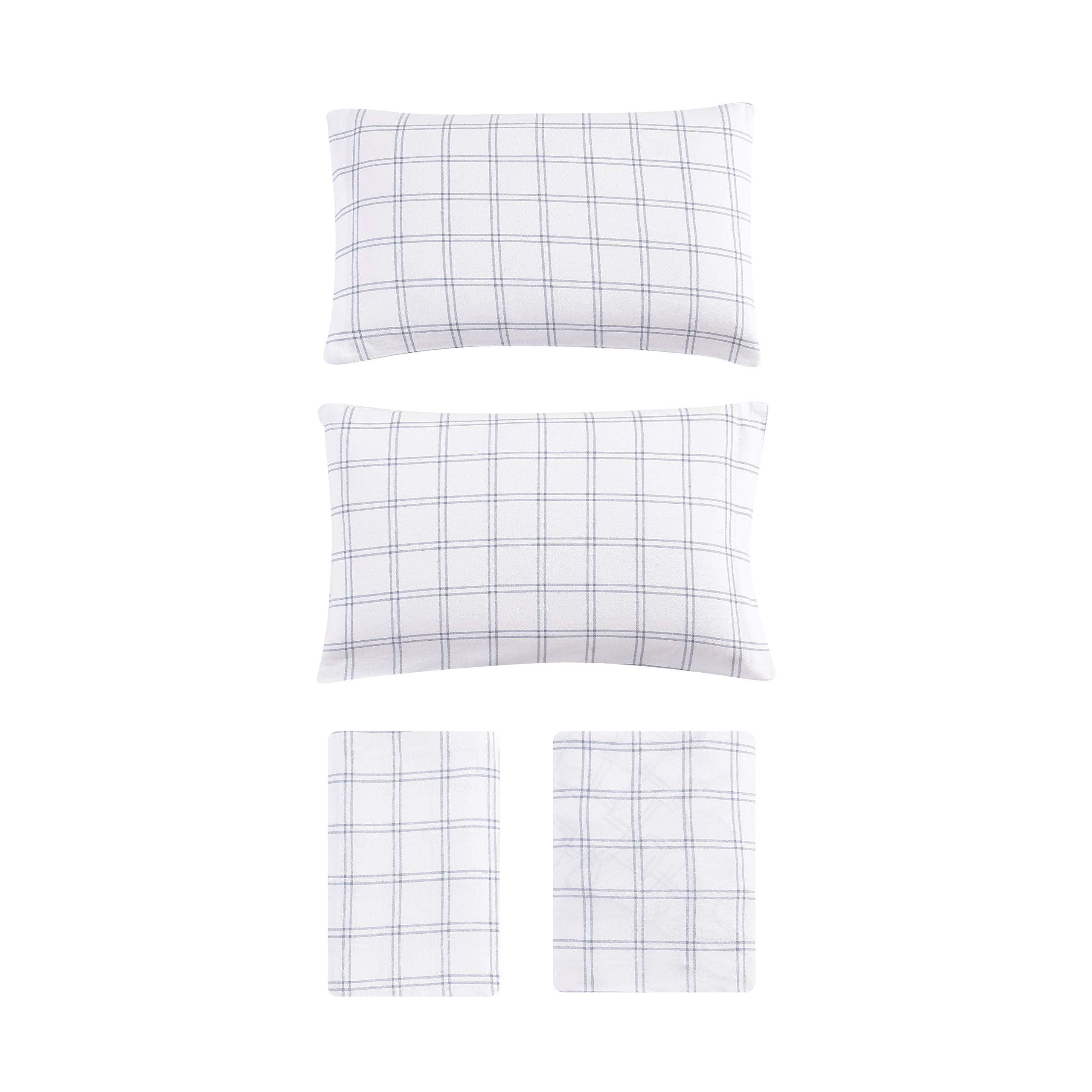 Eddie Bauer made bed with Westridge Plaid set in a warm bedroom setting
