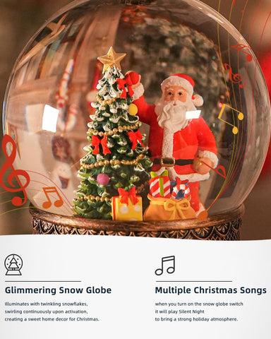 EDDORUNNING illuminated globe in dark room creating cozy holiday ambiance