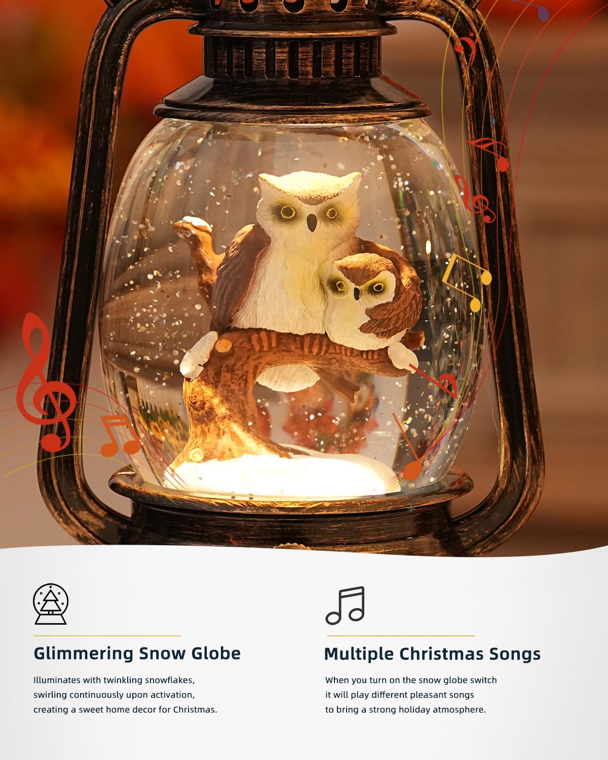 EDDORUNNING globe on mantel illustrating size and festive placement idea
