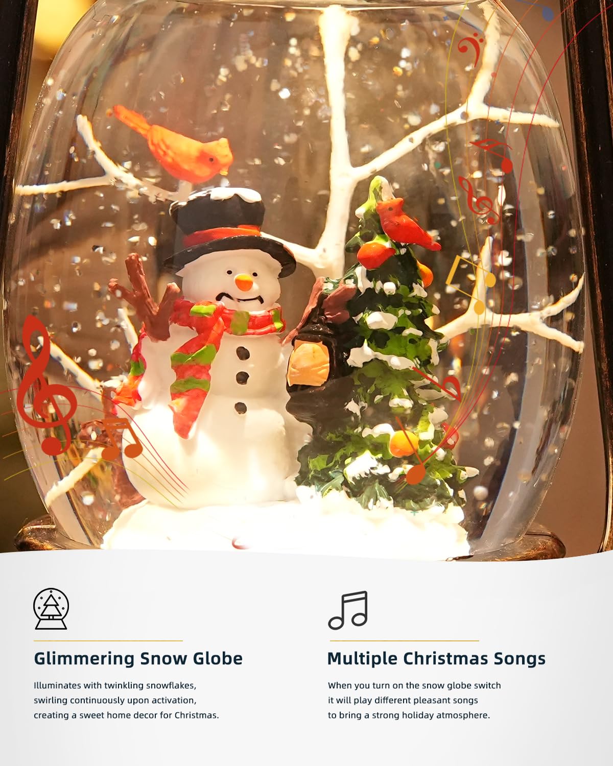 EDDORUNNING snow globe held in hand showing compact size and easy placement