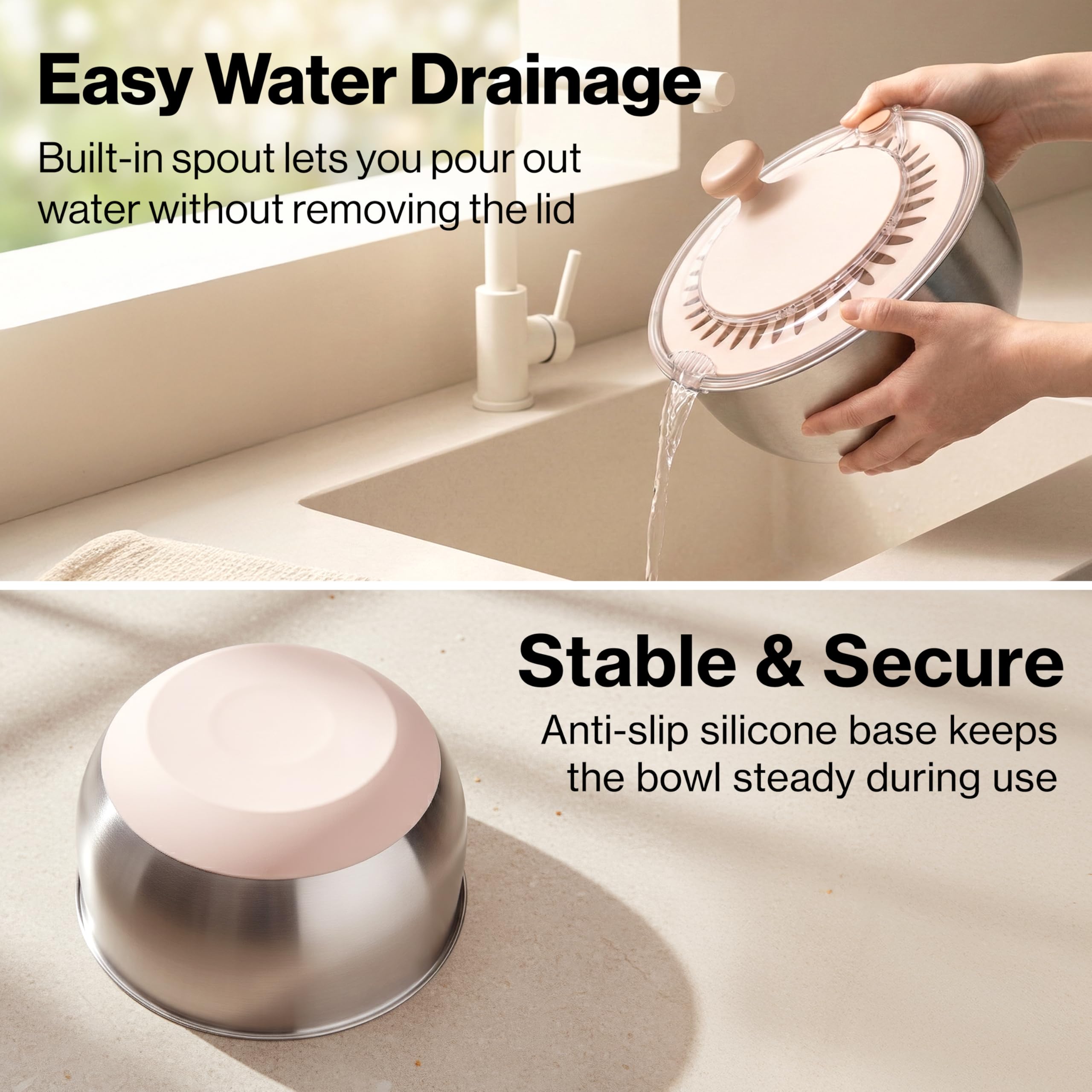 EDELHAUS silicone base detail keeping bowl stable during spinning and prep