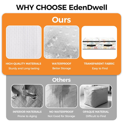 EdenDwell sliding a filled storage bag out from under a bed for convenience