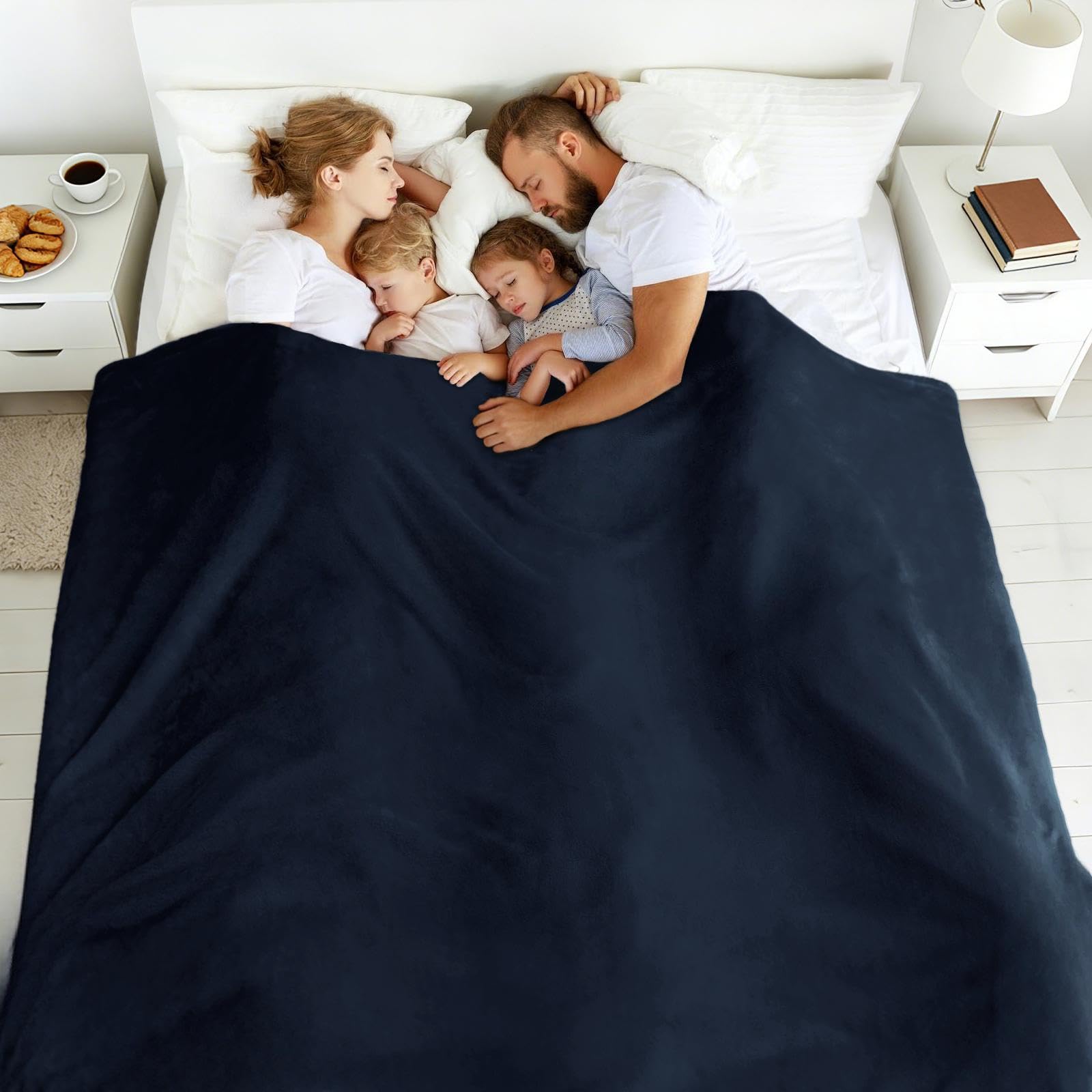 edenleaf blanket draped on bed illustrating generous overhang and neat fit