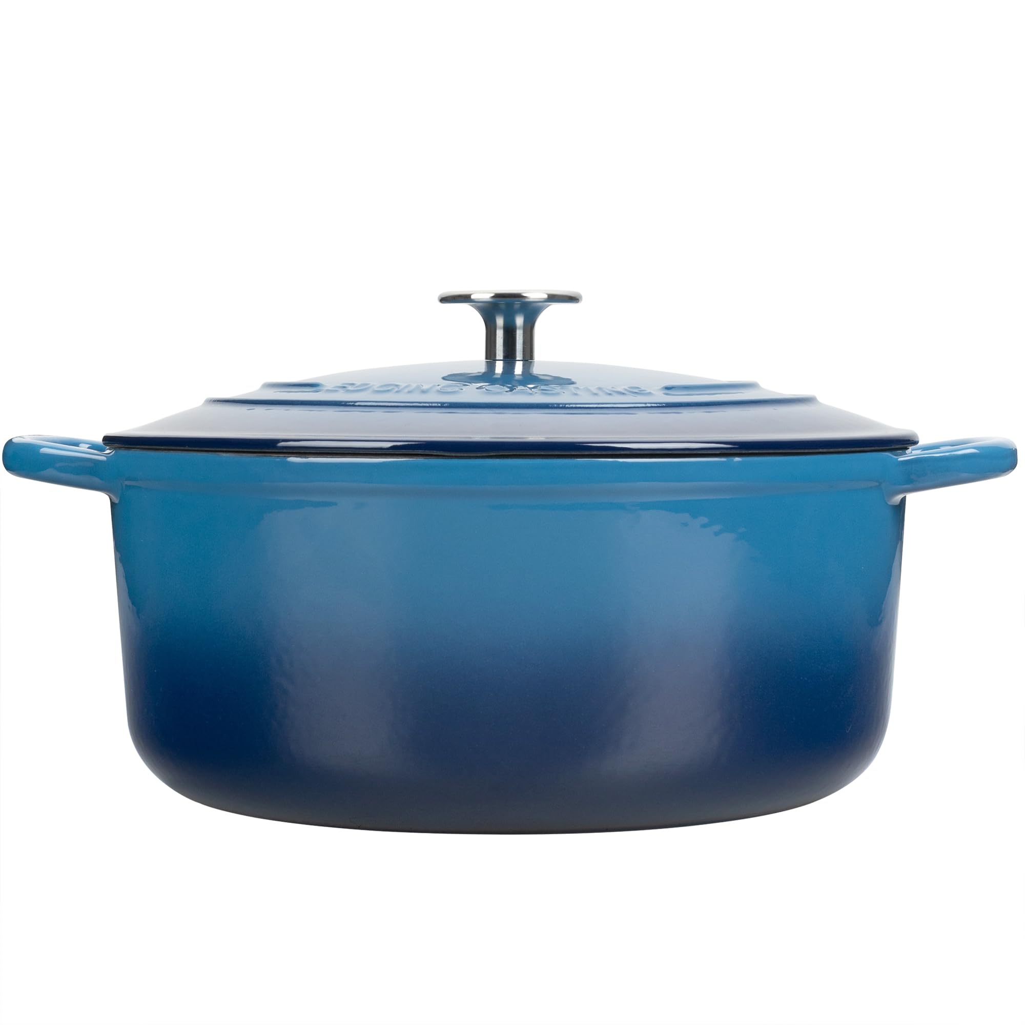 EDGING CASTING size comparison with fruits to illustrate 7-quart capacity and family servings