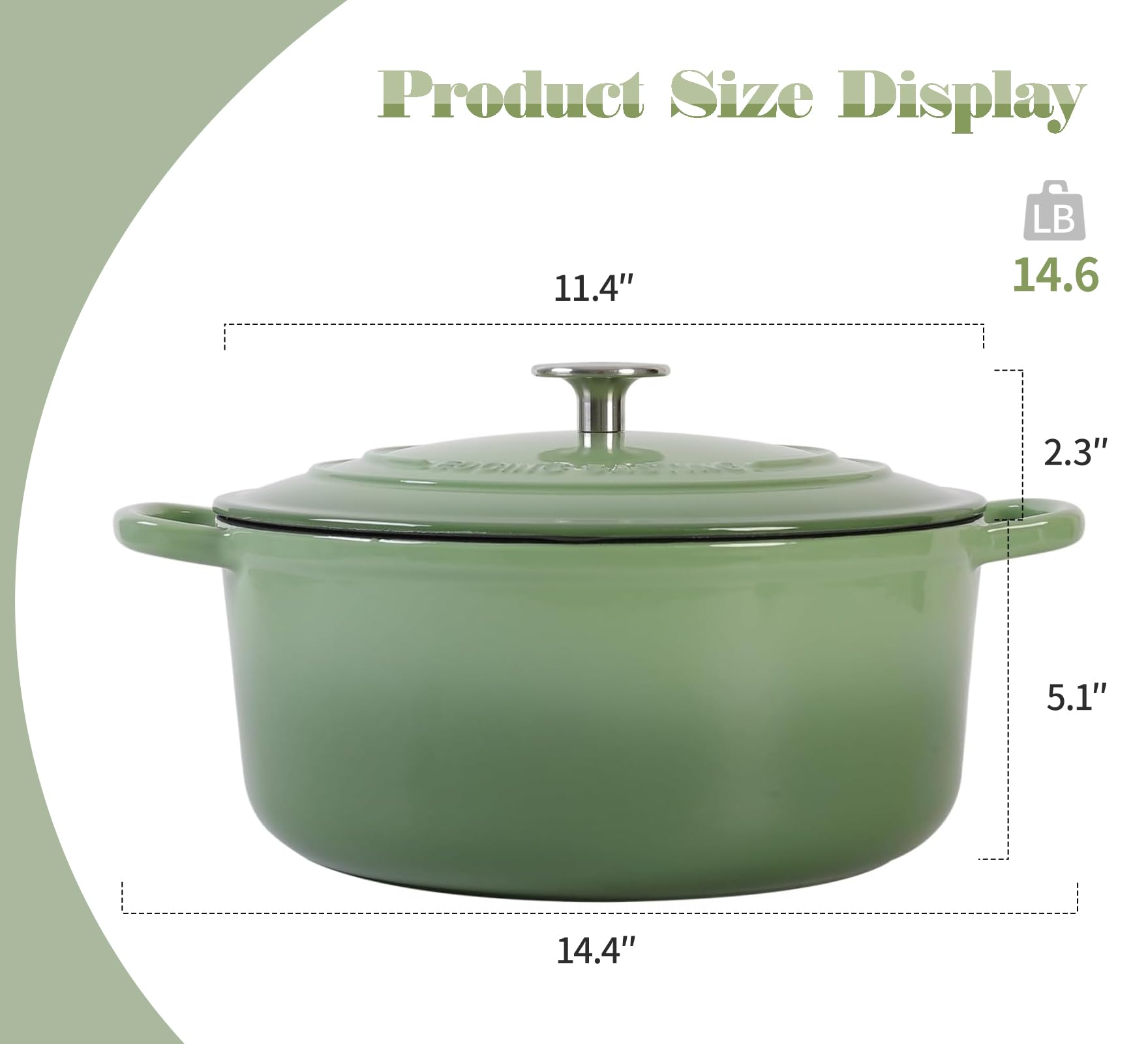 EDGING CASTING interior enamel surface close-up highlighting smooth non-reactive finish for easy cleanup
