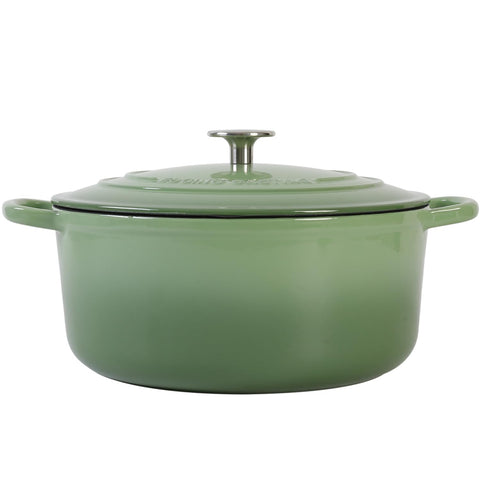 EDGING CASTING next to common kitchen items to show 7-quart size and family meal capacity