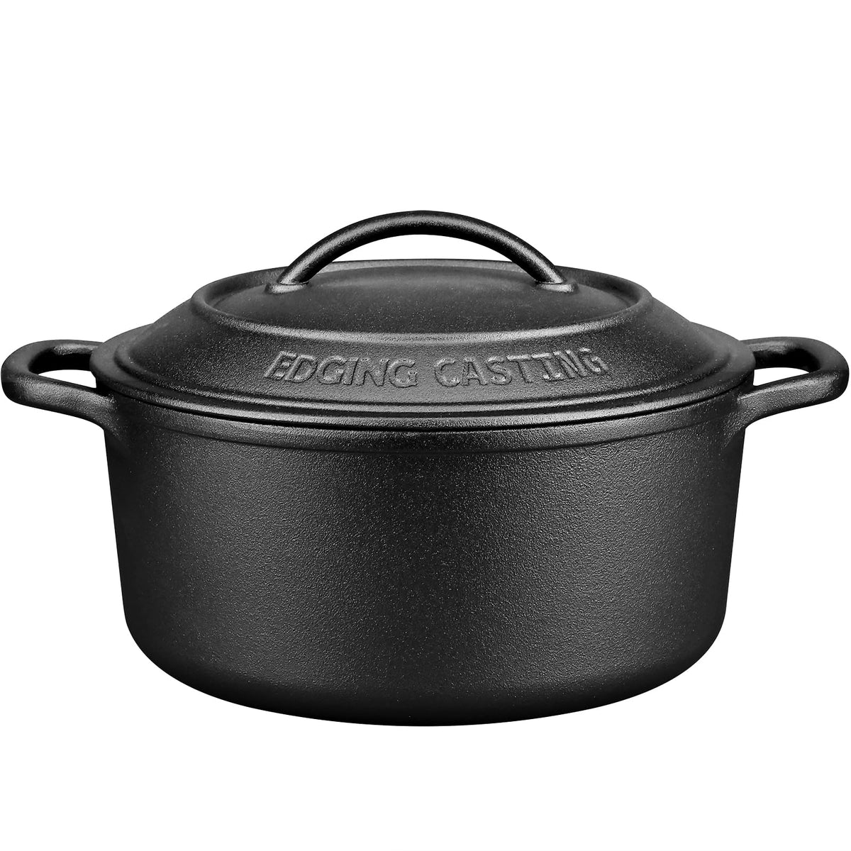 EDGING CASTING front view showing the pot and lid, durable cooking solution