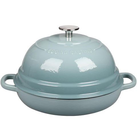 EDGING CASTING front view of seasalt Dutch oven showing elegant shape and benefit of even heat