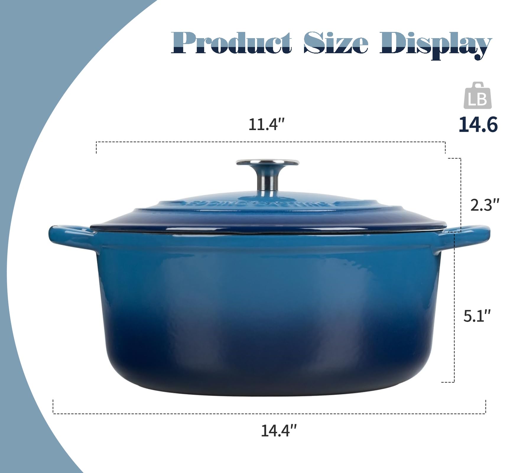 EDGING CASTING interior enamel sheen highlighting easy-clean surface and flavor protection