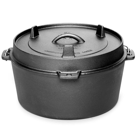 EDGING CASTING lid reversed as skillet, versatile cooking and even searing benefit