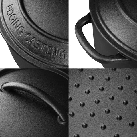 EDGING CASTING lid underside showing rim, traps steam to enhance baking