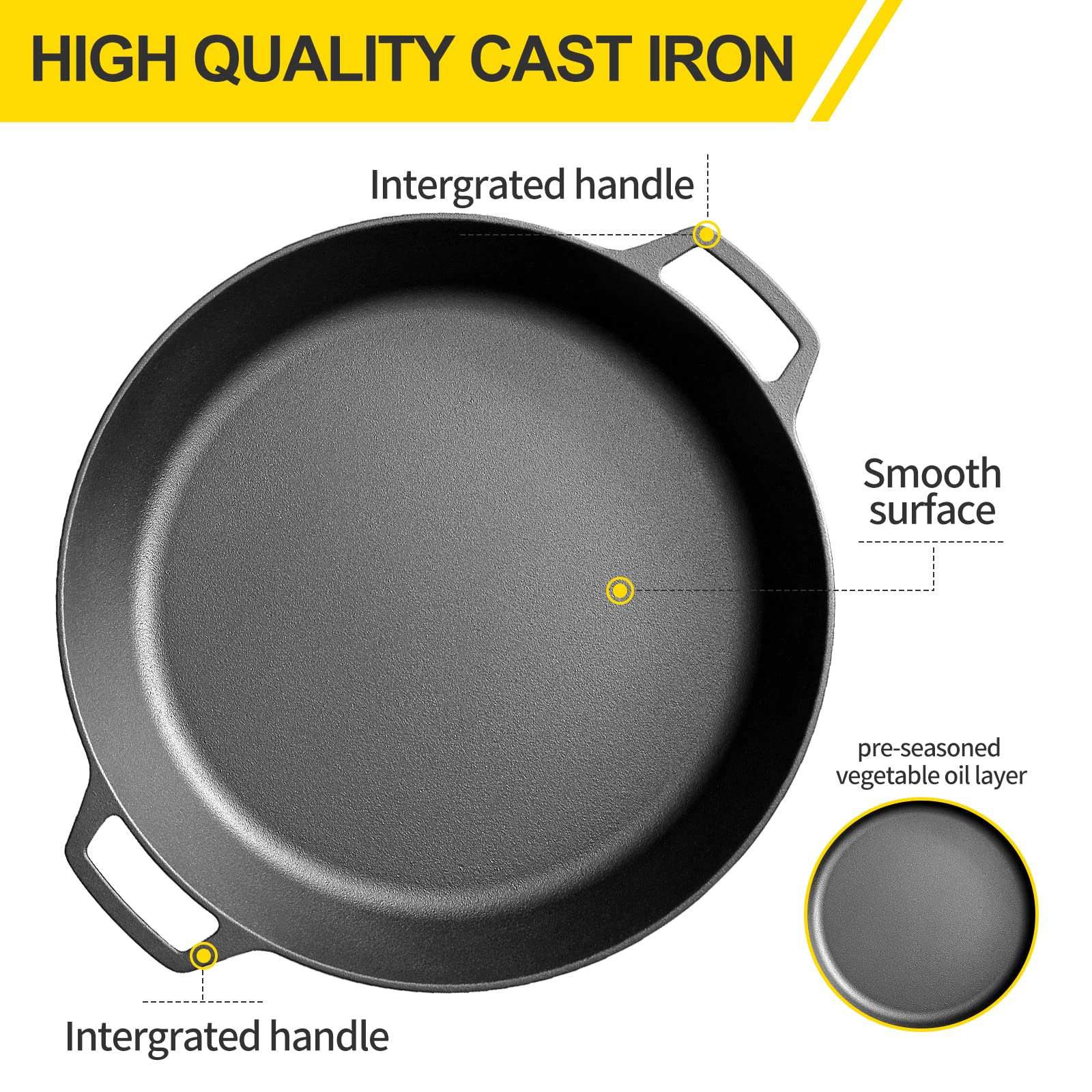 EDGING CASTING seasoned interior surface demonstrating nonstick-ready cooking benefit