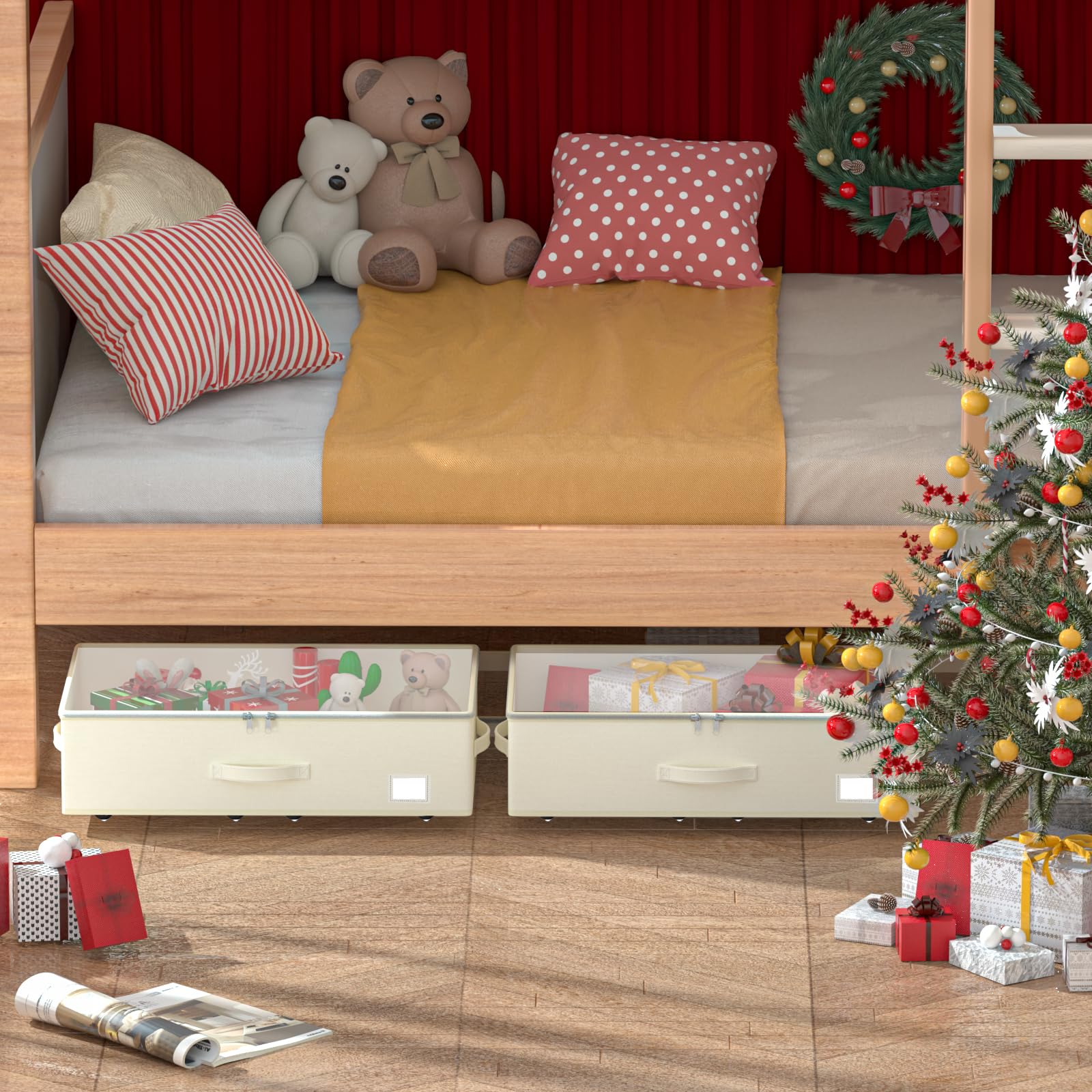 EE-RoomWorld folded flat storage demonstrating compact stowing and portability benefit