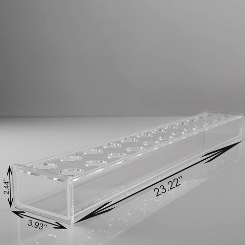 E&F Modern Designs close-up of acrylic edge highlighting durable clear material and shatter resistance