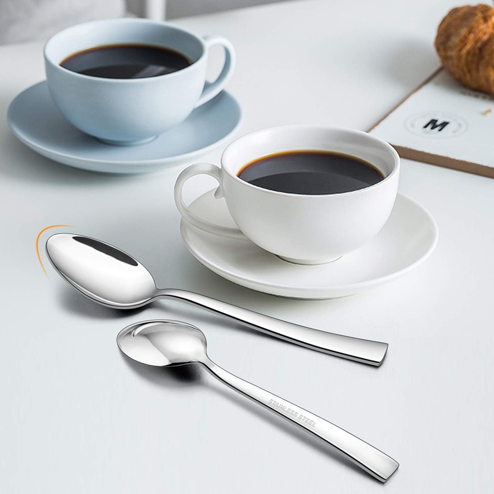 E-far mirror finish reflecting light to enhance table presentation