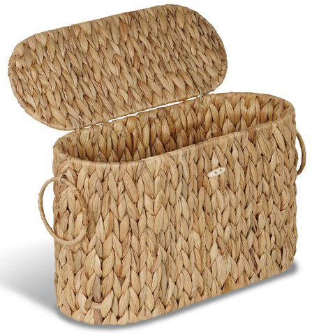 efluky front view basket with lid showing neat storage benefit