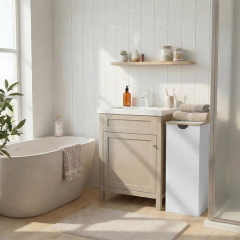 efluky placed in bathroom setting keeping space organized and neat