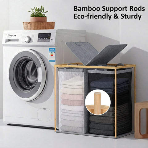 efluky inner view with two removable bags for easy laundry transport