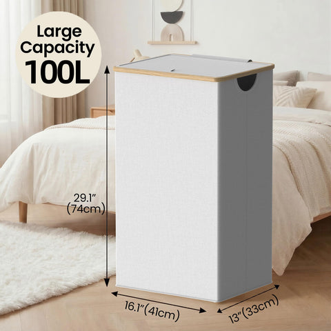 efluky open top revealing removable bag for easy laundry transfer