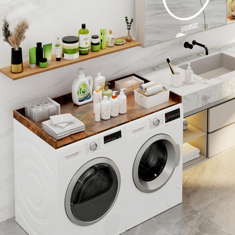 efluky topper in use folding laundry with basket speeds chores and organizes space