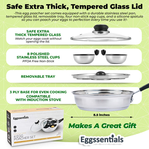 Eggssentials removable poaching cups inside dishwasher for quick cleanup