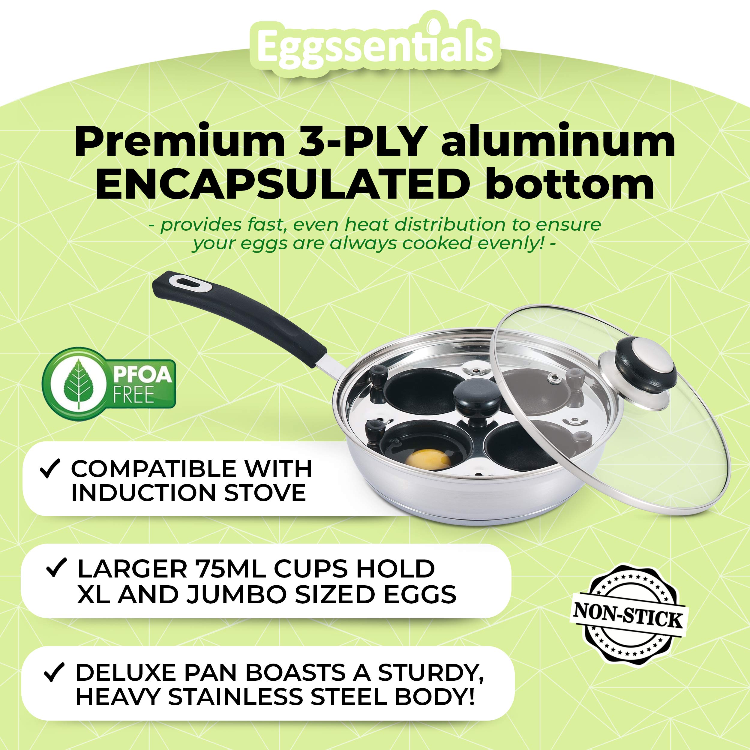 Eggssentials spatula lifting a perfect poached egg illustrating gentle release