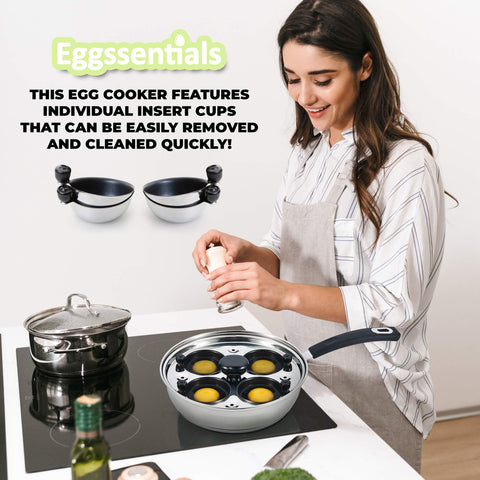 Eggssentials tempered glass lid detail displaying steam vent for controlled cooking