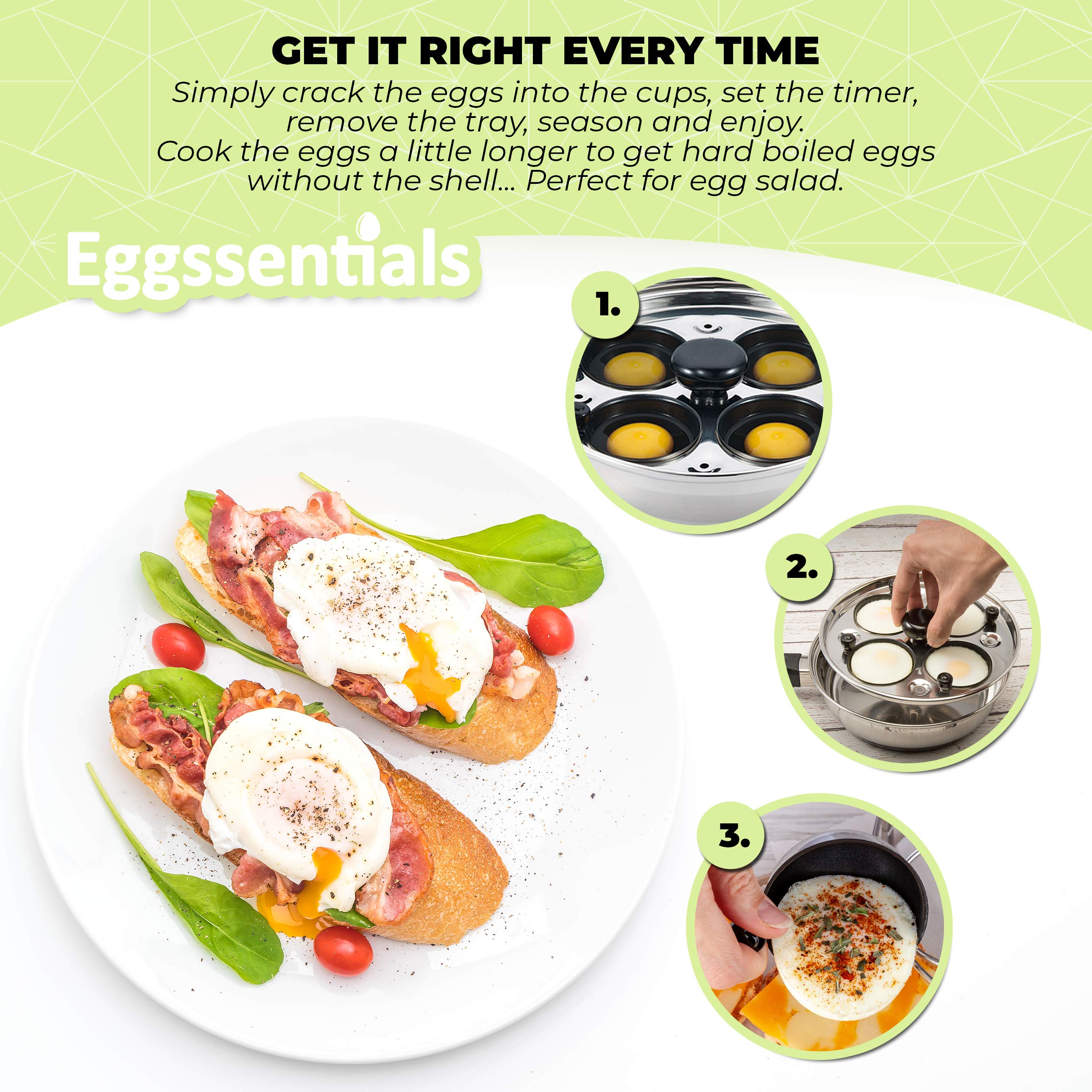 Eggssentials tempered glass lid detail showing steam vent and clear monitoring