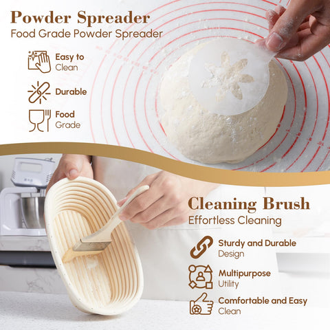 EGHOMZ bowl and dough scrapers arranged for clean shaping and easy portioning benefit