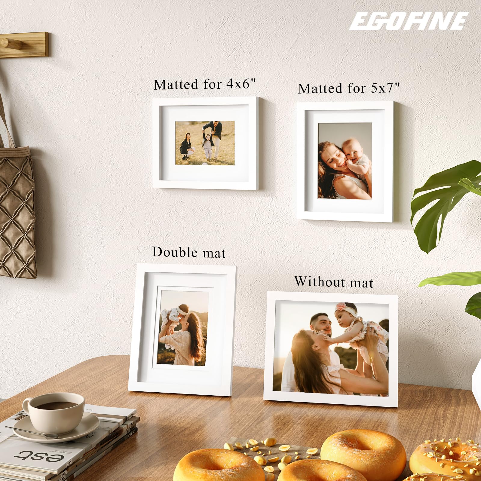 Egofine back panel showing hangers and easel for easy mounting