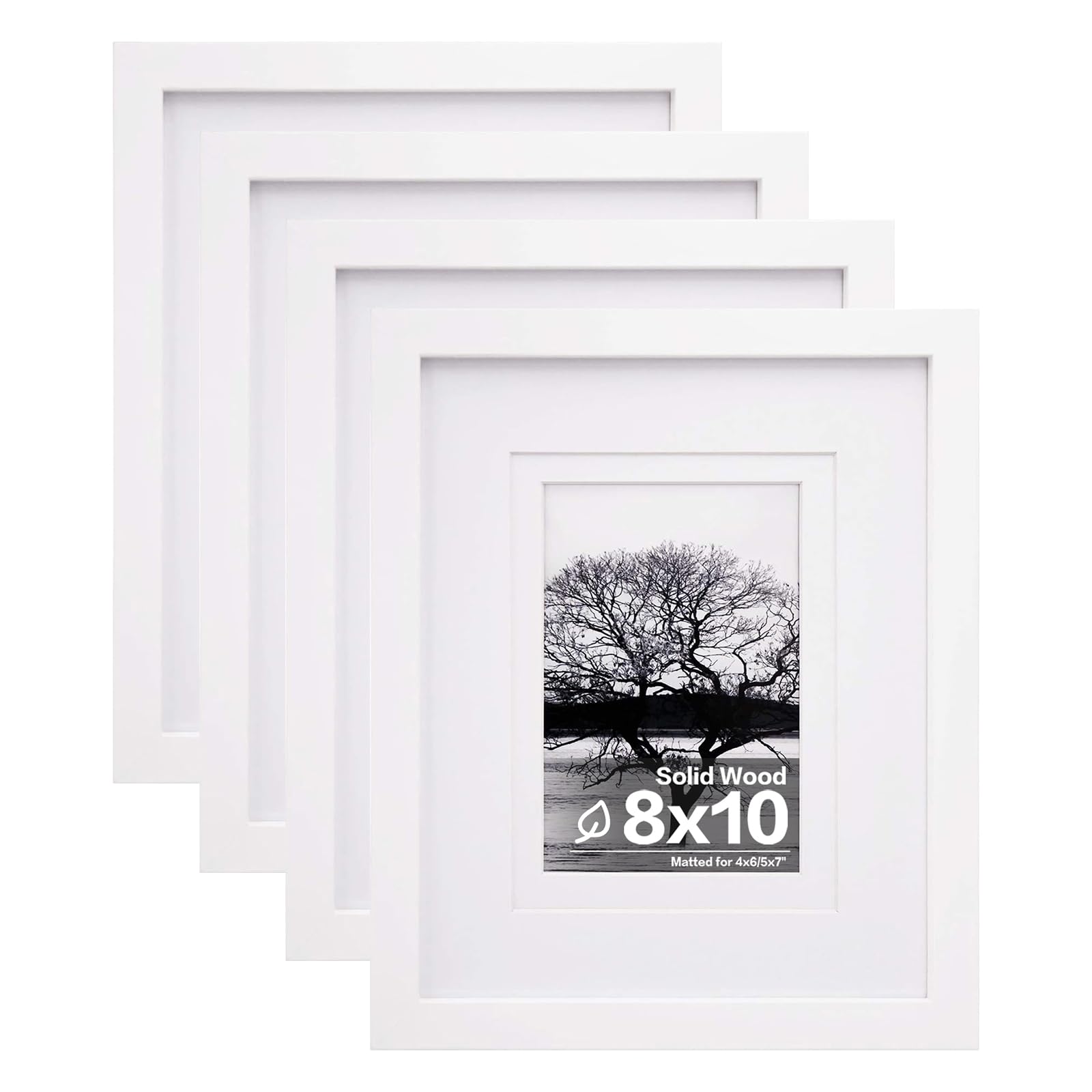 Egofine front view of four white frames showing clean display benefit