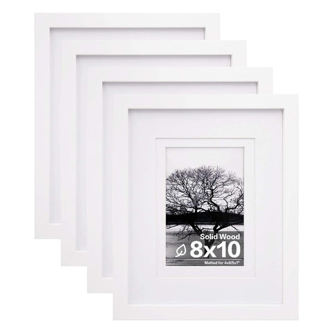 Egofine front view of four white frames showing clean display benefit