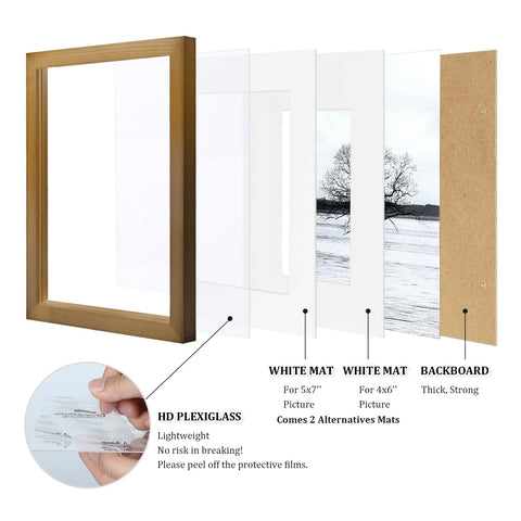 Egofine mat openings detail showing 4x6 and 5x7 versatile display