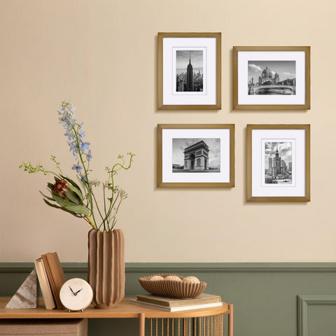 Egofine wall mounted gallery arrangement showing coordinated home styling