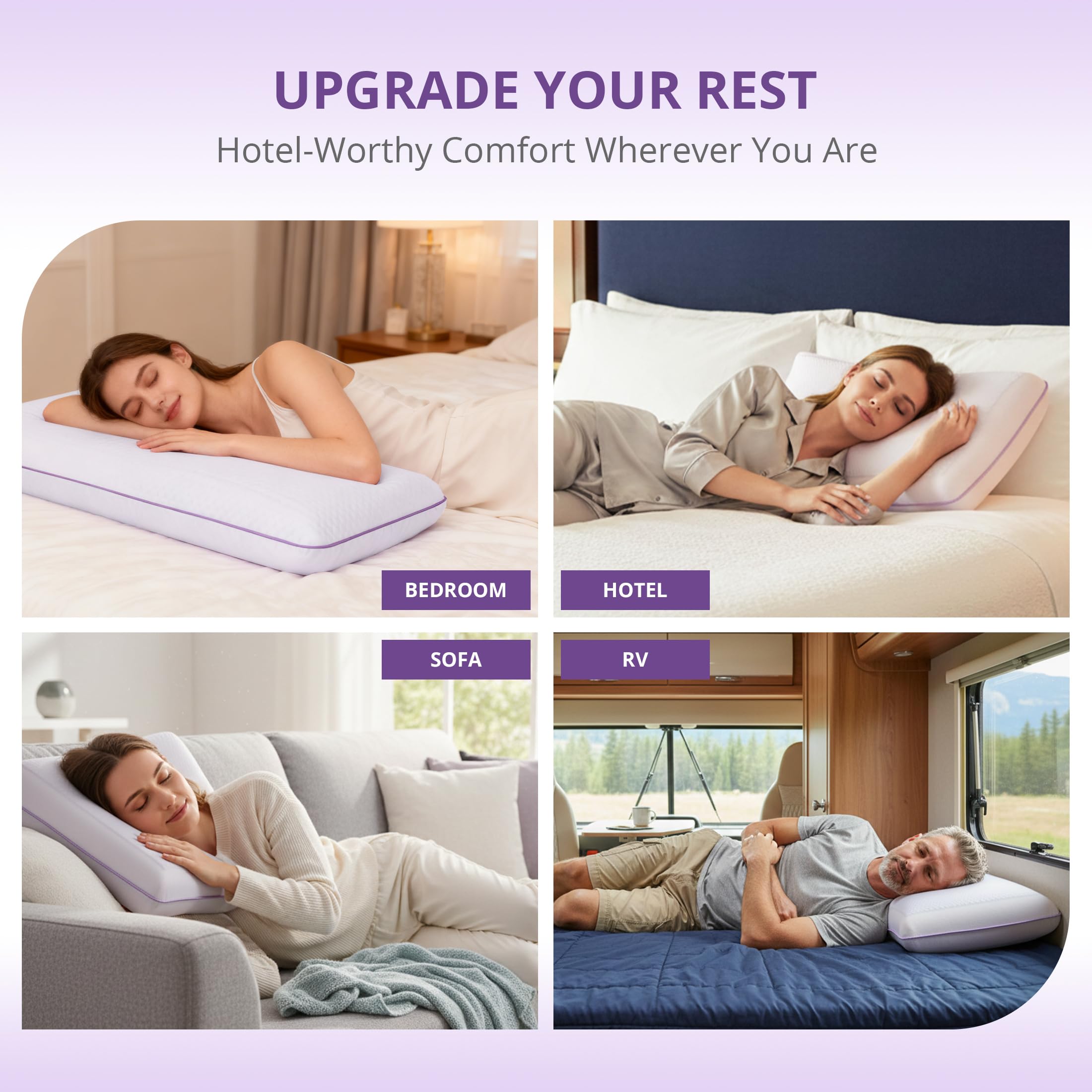 EGOHOME pillow supporting a side sleeper for spinal alignment