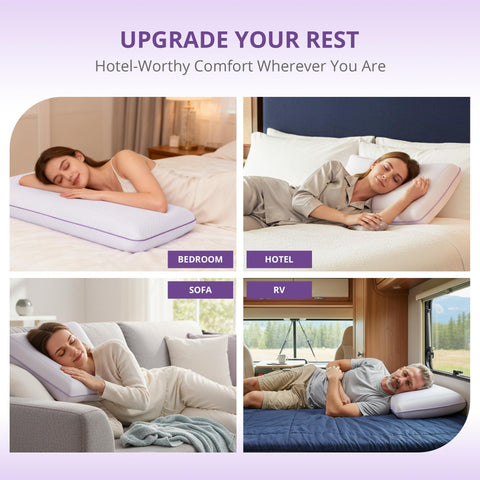 EGOHOME pillow supporting a side sleeper for spinal alignment