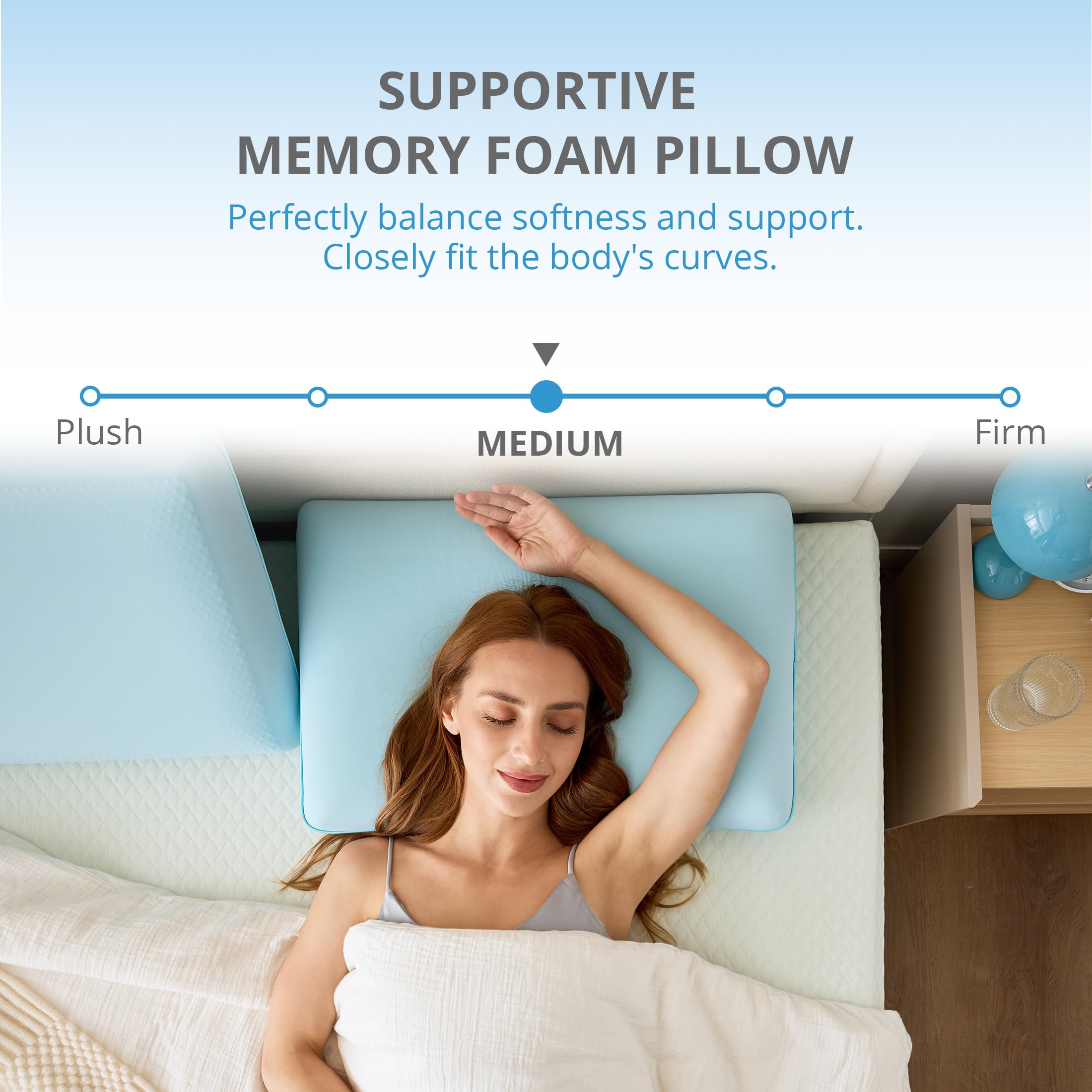 EGOHOME profile of memory foam showing contouring neck support