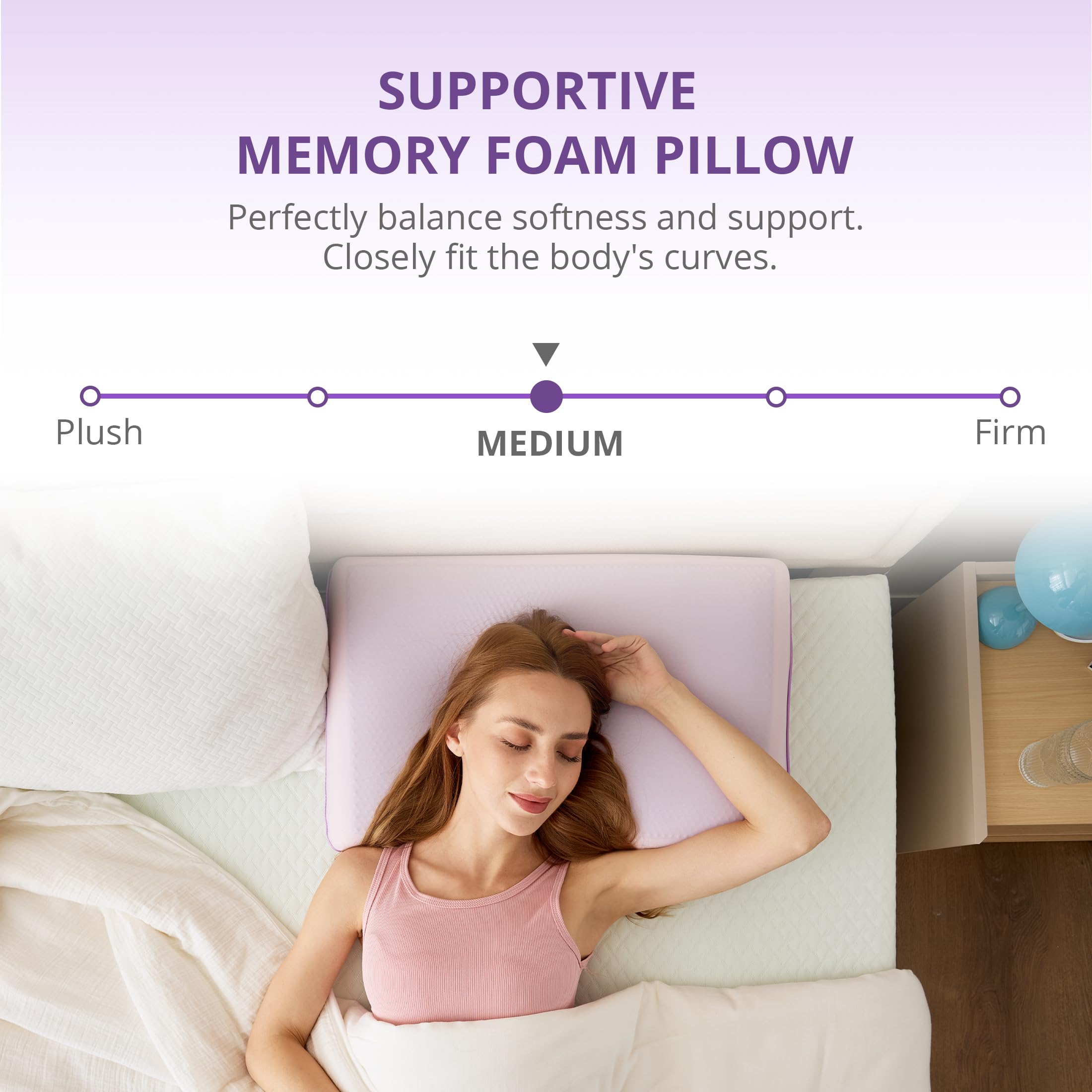 EGOHOME side profile of memory foam contour offering neck support