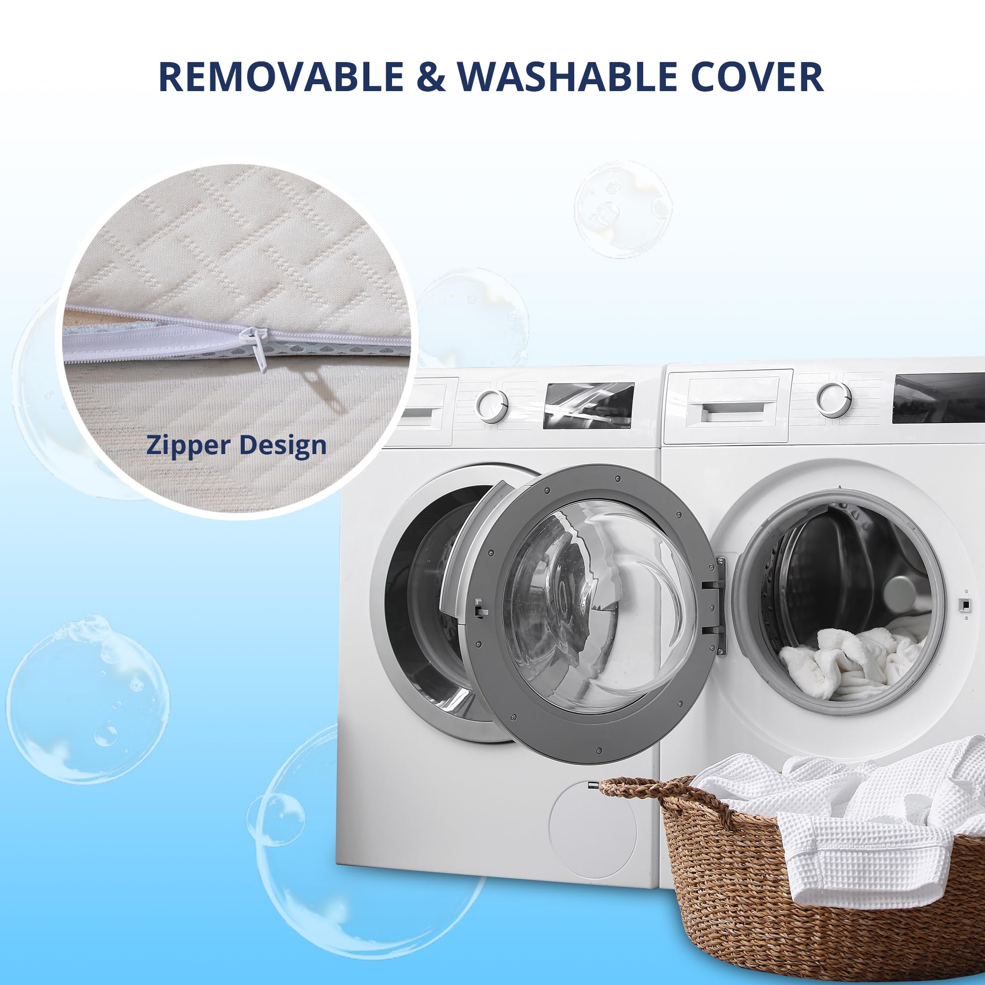 EGOHOME cover in laundry basket showing washable convenience and freshness