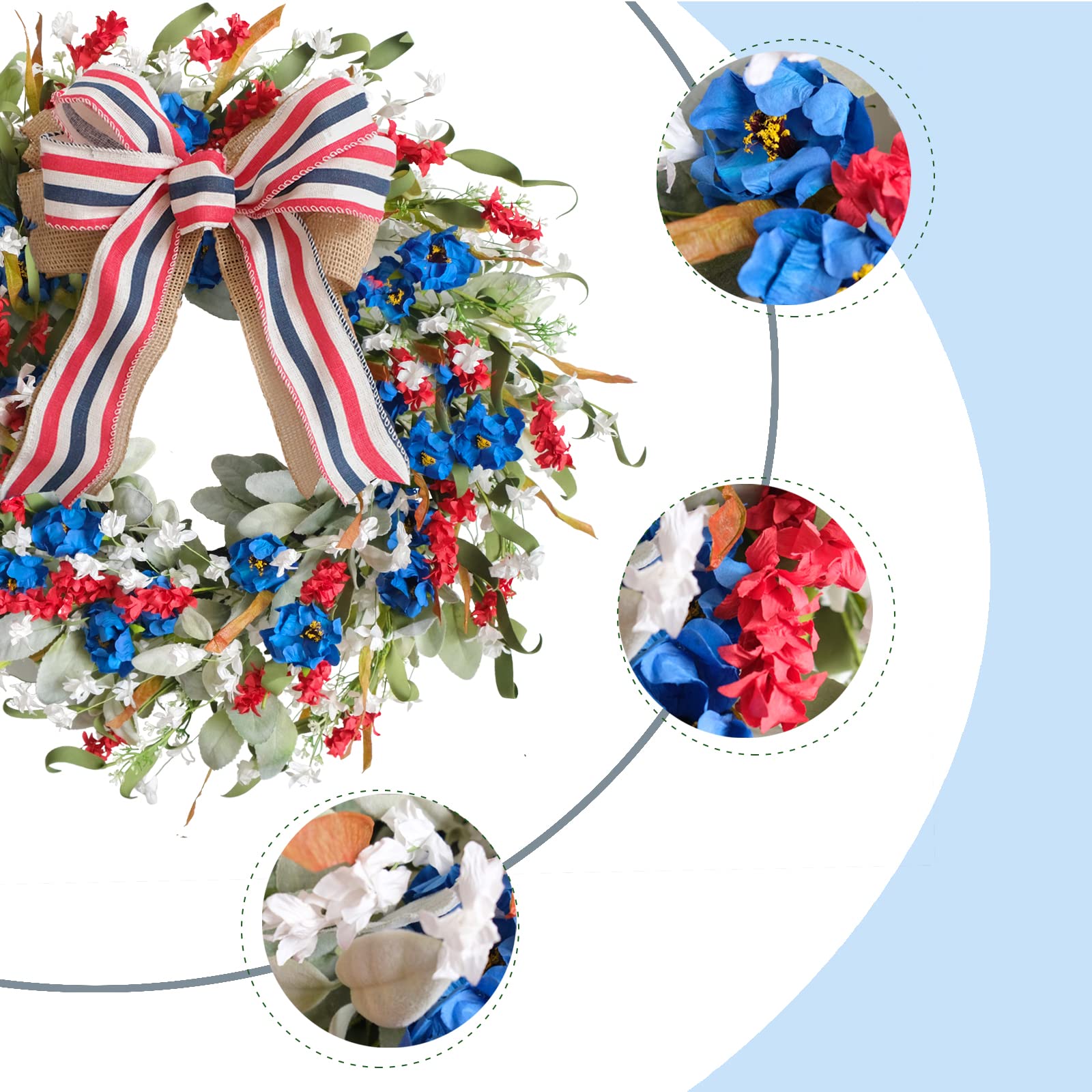egolot burlap bow close-up highlighting textured patriotic accent