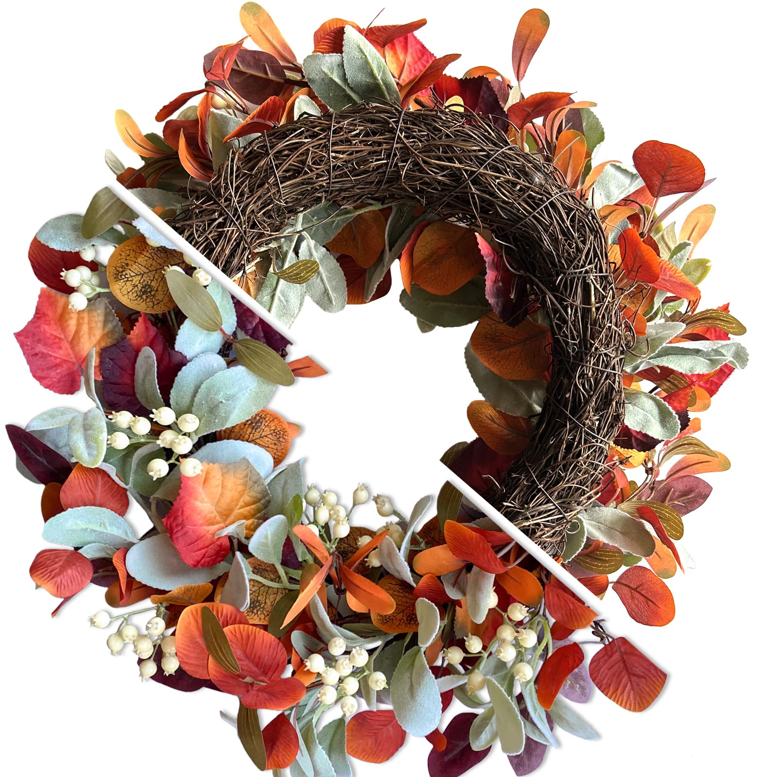 egolot eucalyptus and white berries detail adding seasonal contrast