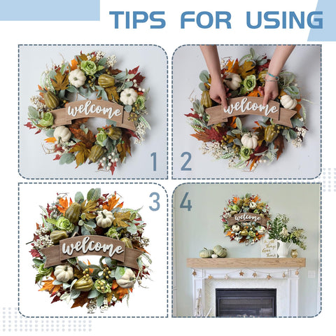 egolot wreath on door for size comparison showing 22 inch scale